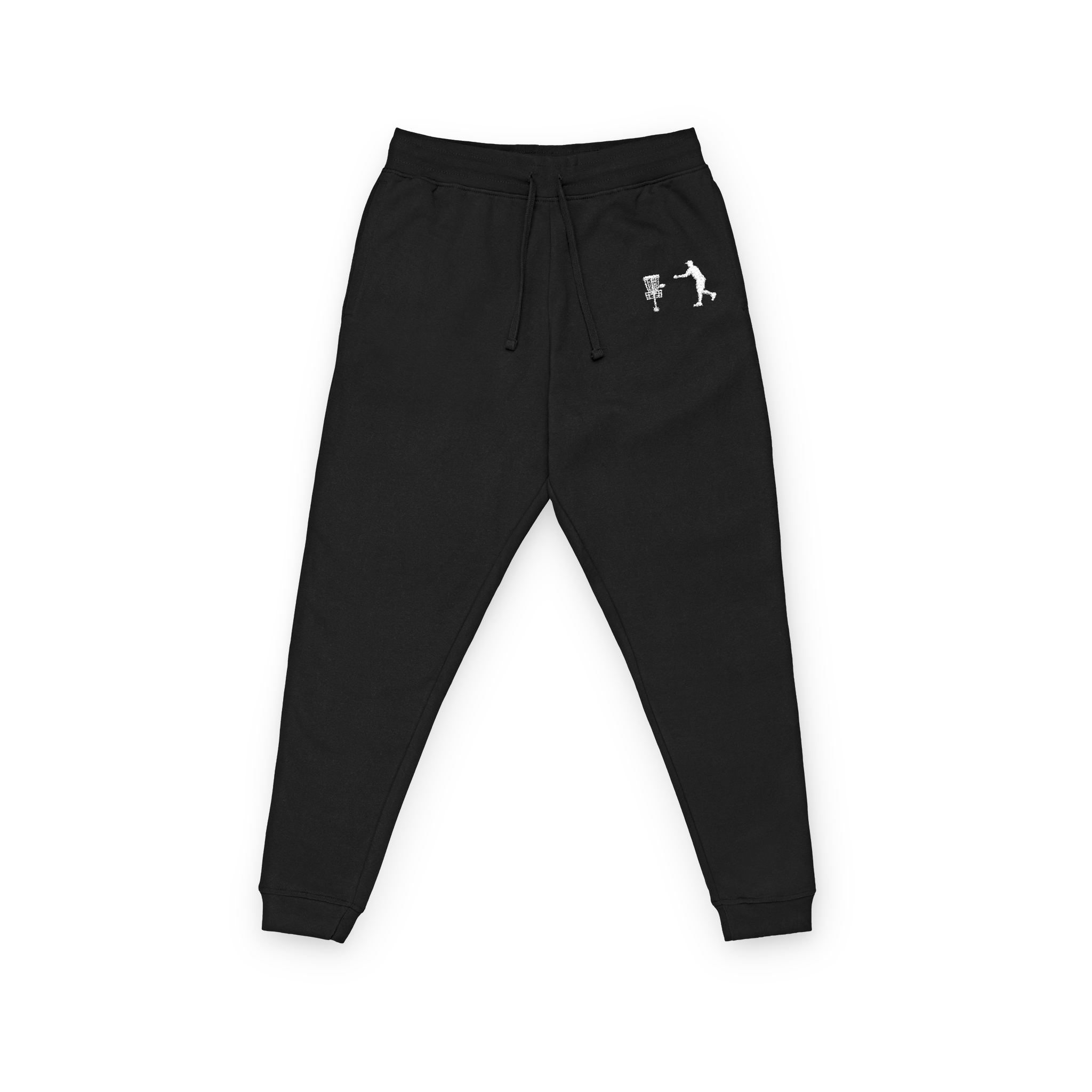 Embroidered disc golf putting fleece sweatpants with custom personalization option