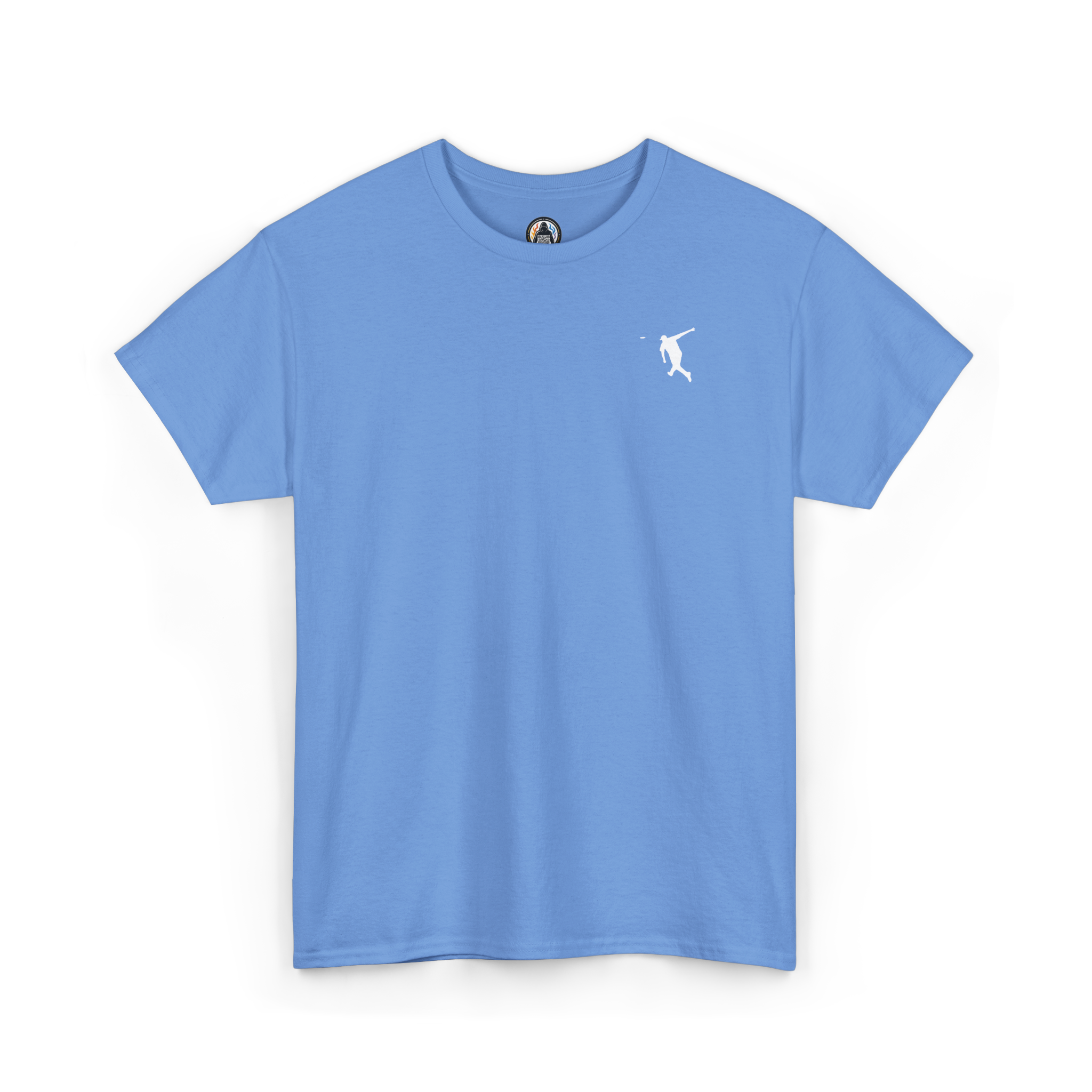 Embroidered disc golf backhand shirt with custom name, PDGA number