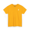 gold embroidered disc golf basket T-shirt
