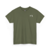 military green embroidered disc golf basket T-shirt