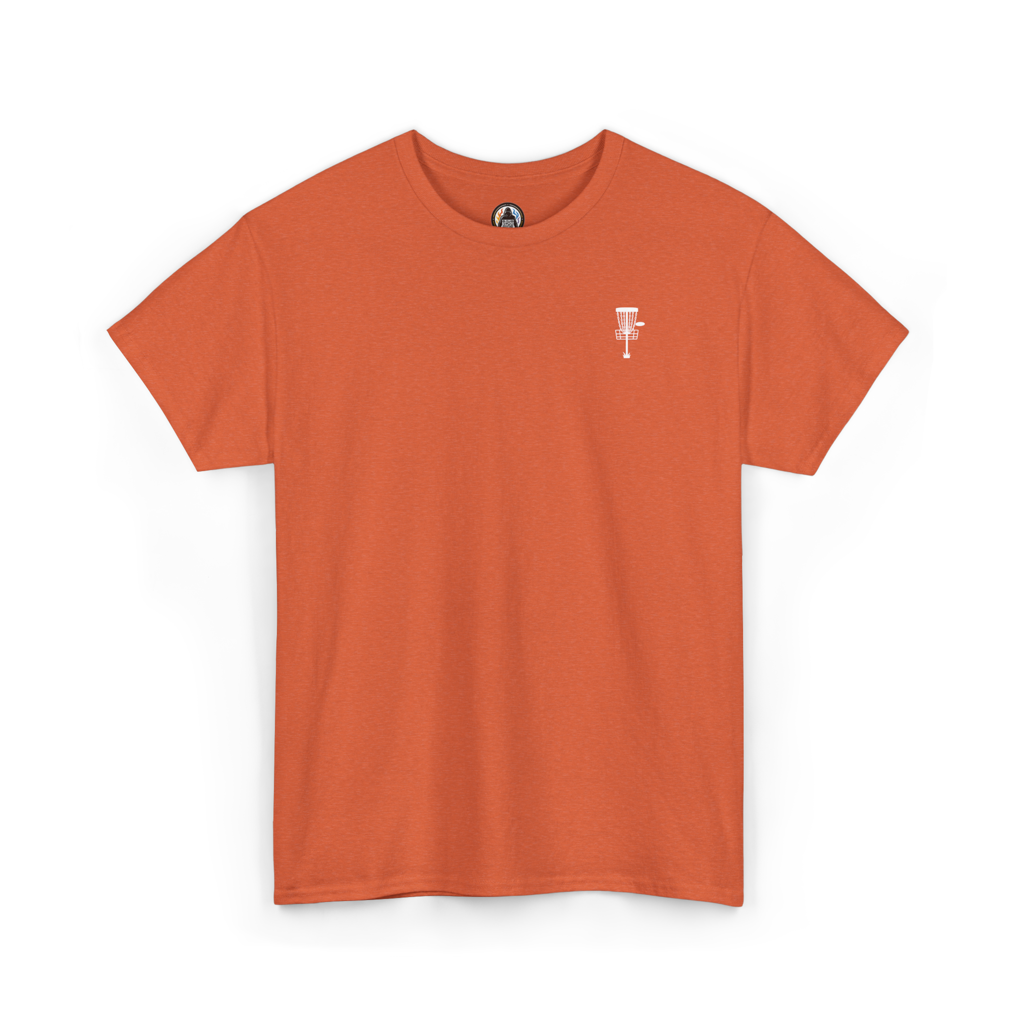 Embroidered disc golf basket shirt with custom name, PDGA number