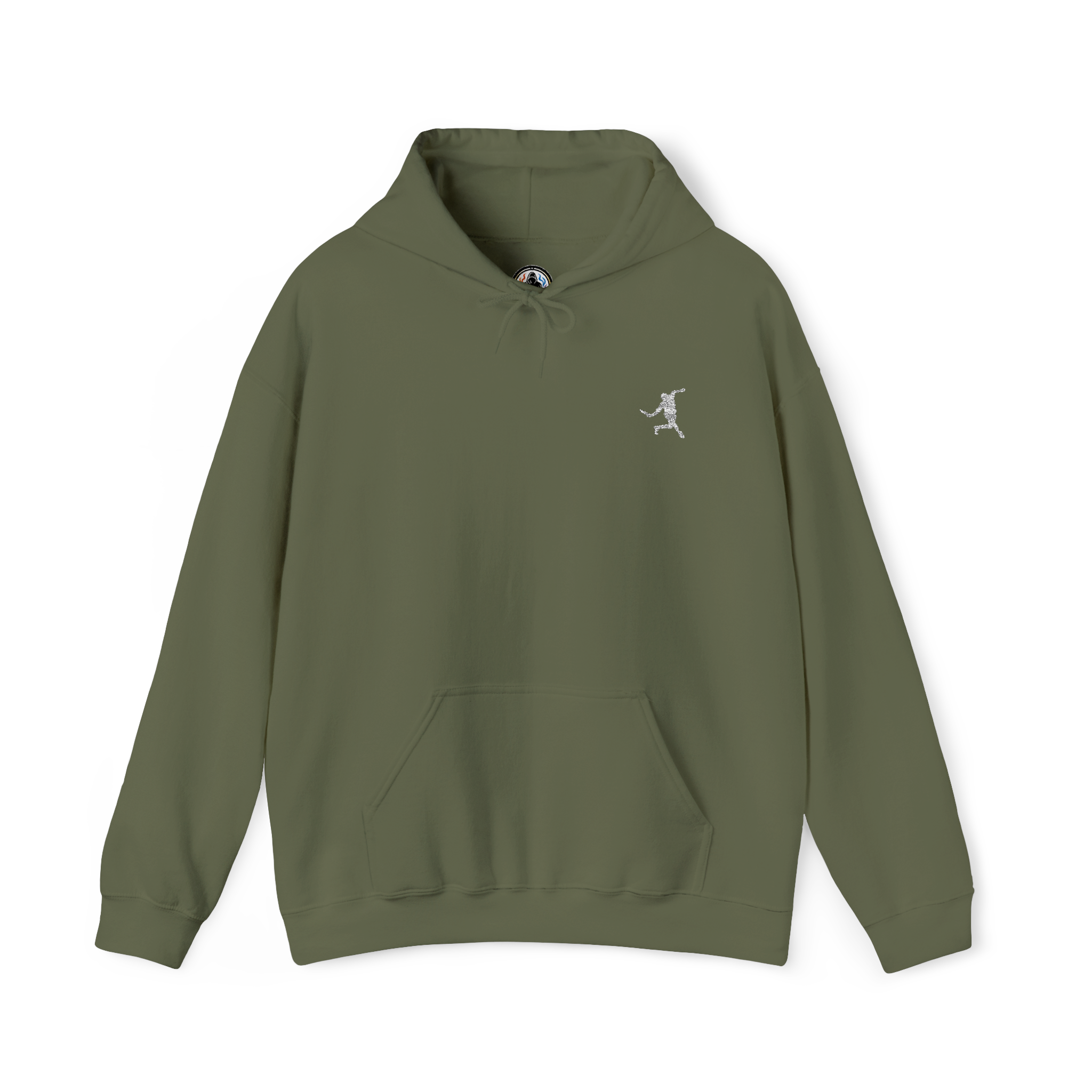 Embroidered disc golf forehand hoodie with personalized name and PDGA number option