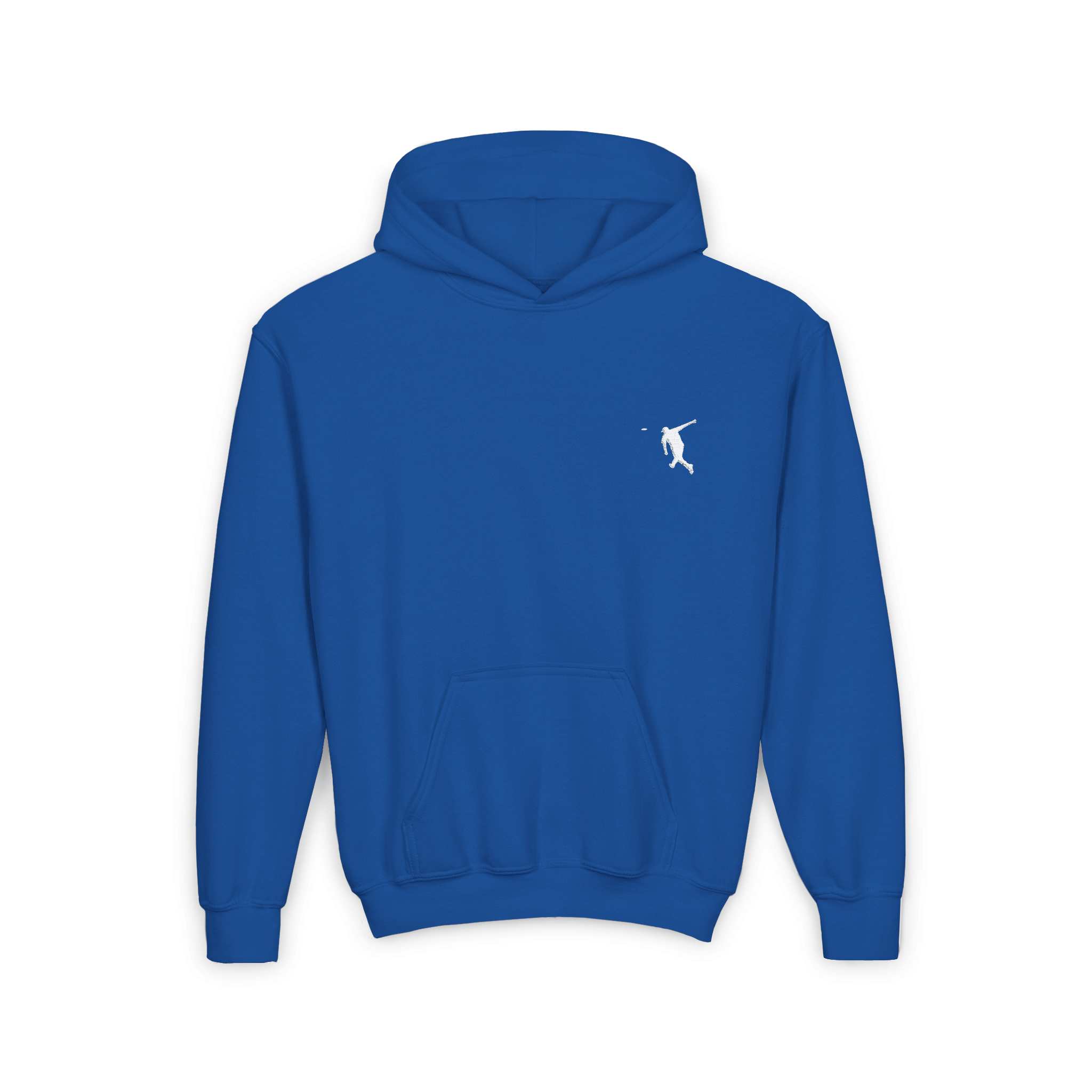 royal embroidered disc golf backhand youth hoodie
