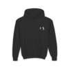 black embroidered disc golf putting youth hoodie