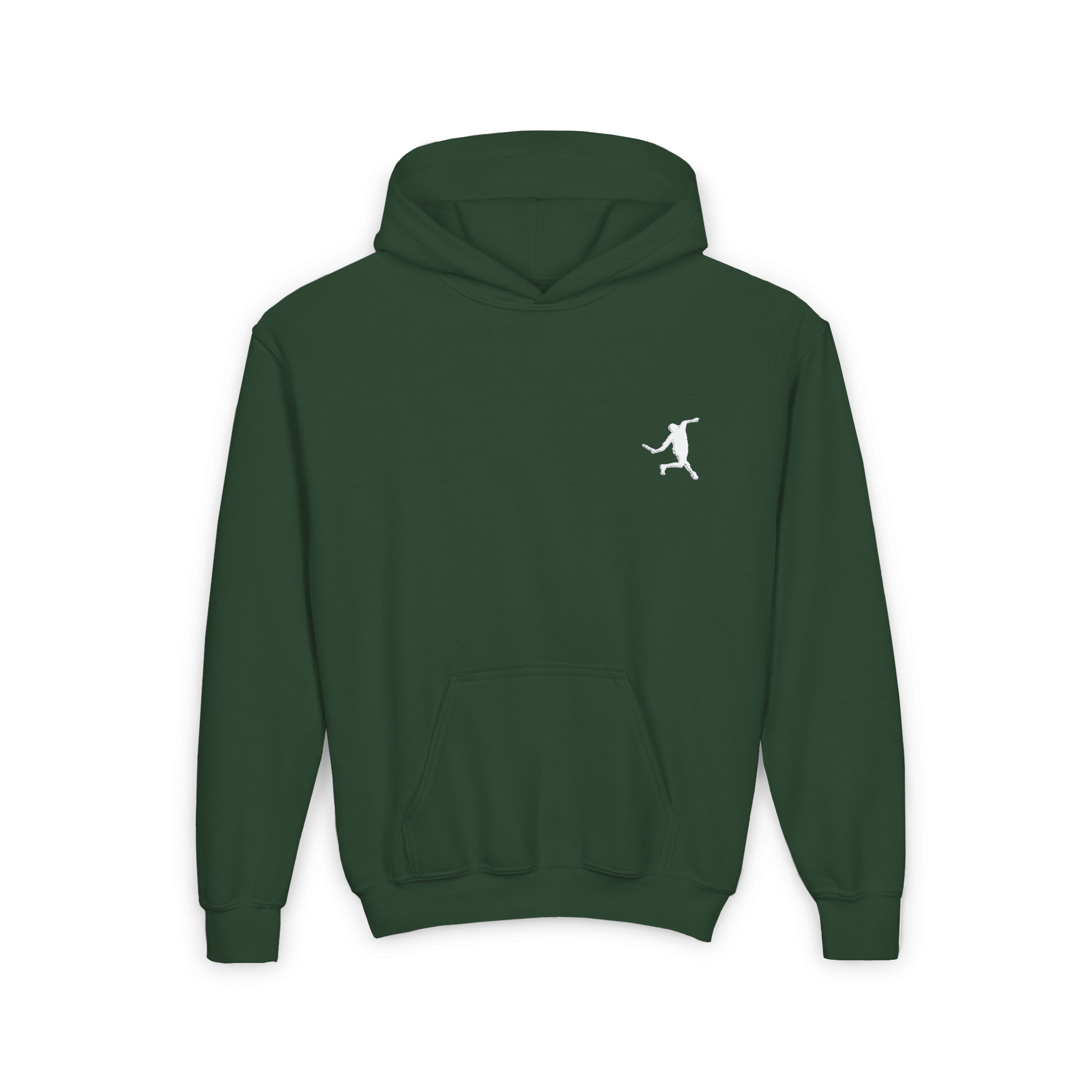 forest green embroidered disc golf forehand hoodie