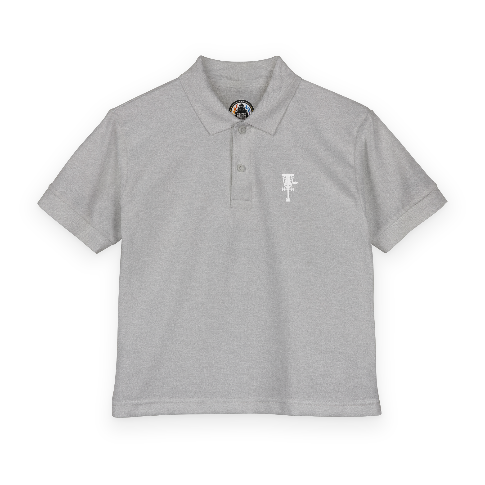 sport gray disc golf basket youth polo