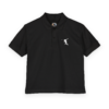 black disc golf backhand youth polo