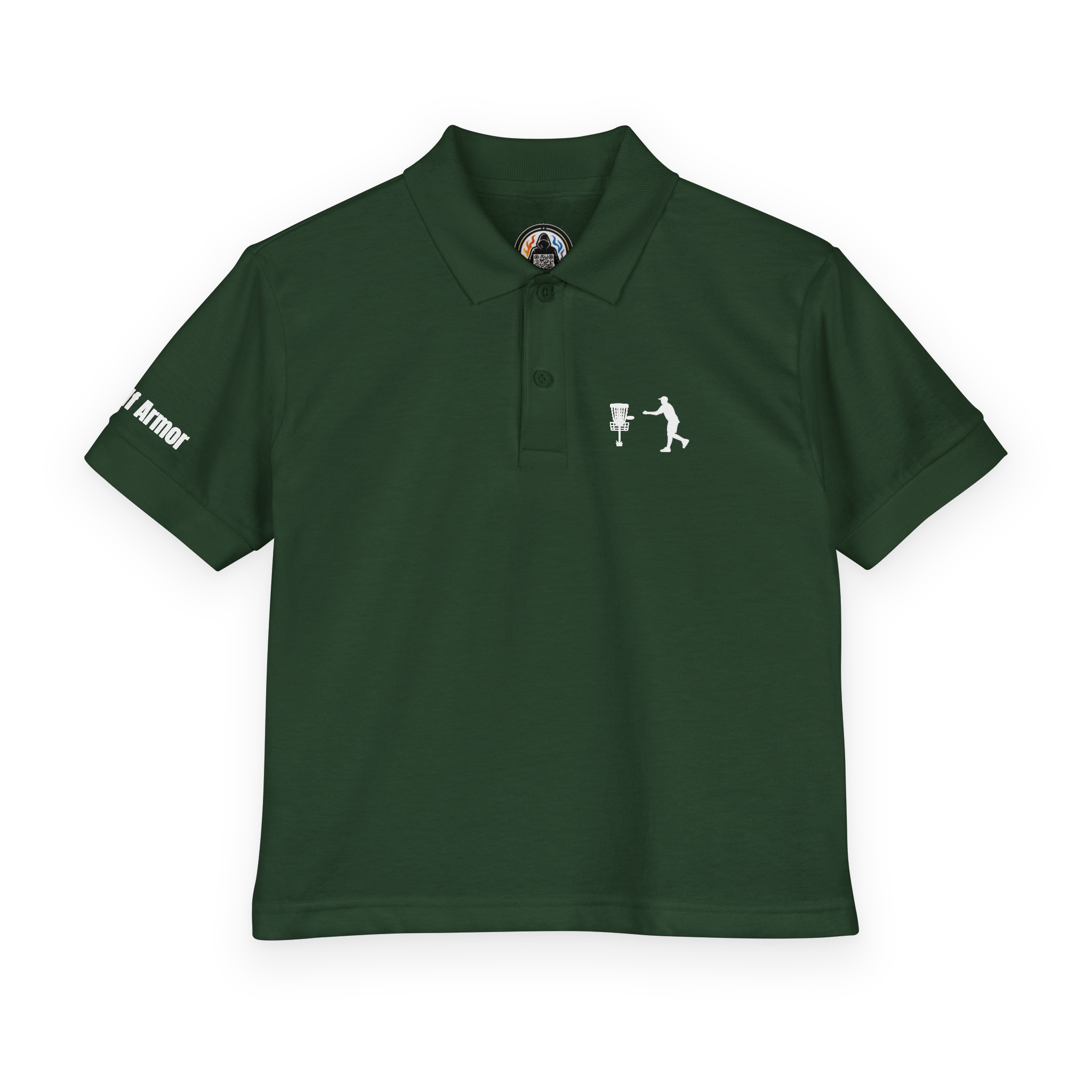 forest green disc golf armor putting youth polo