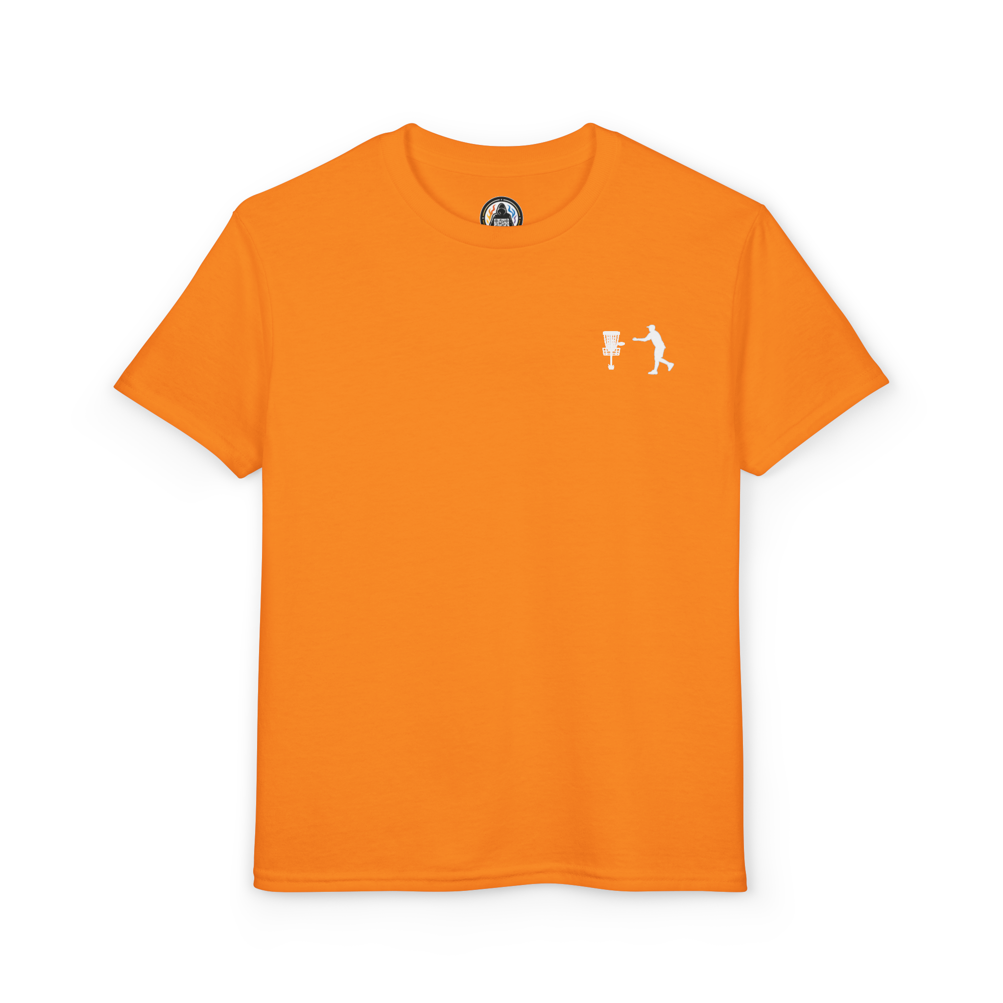 safety orange disc golf putting youth shirt