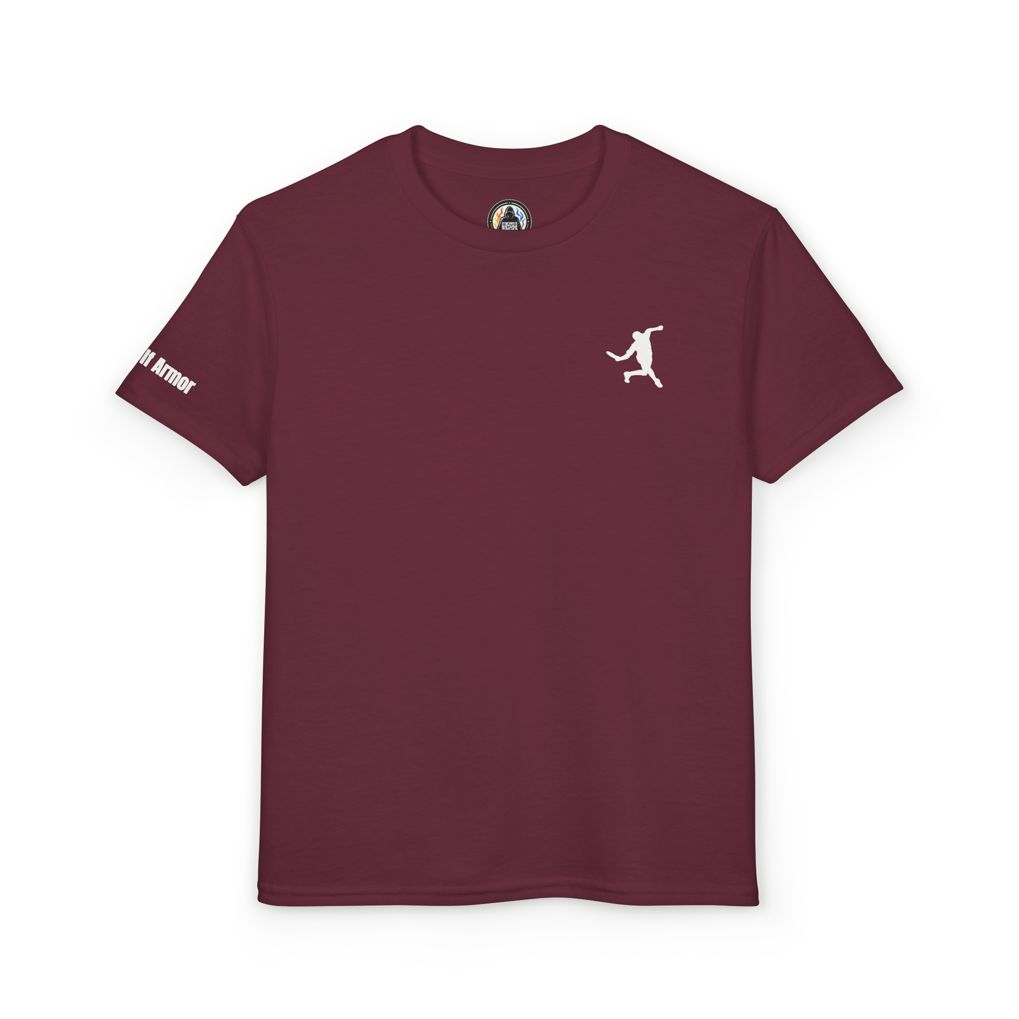 maroon disc golf armor forehand youth shirt