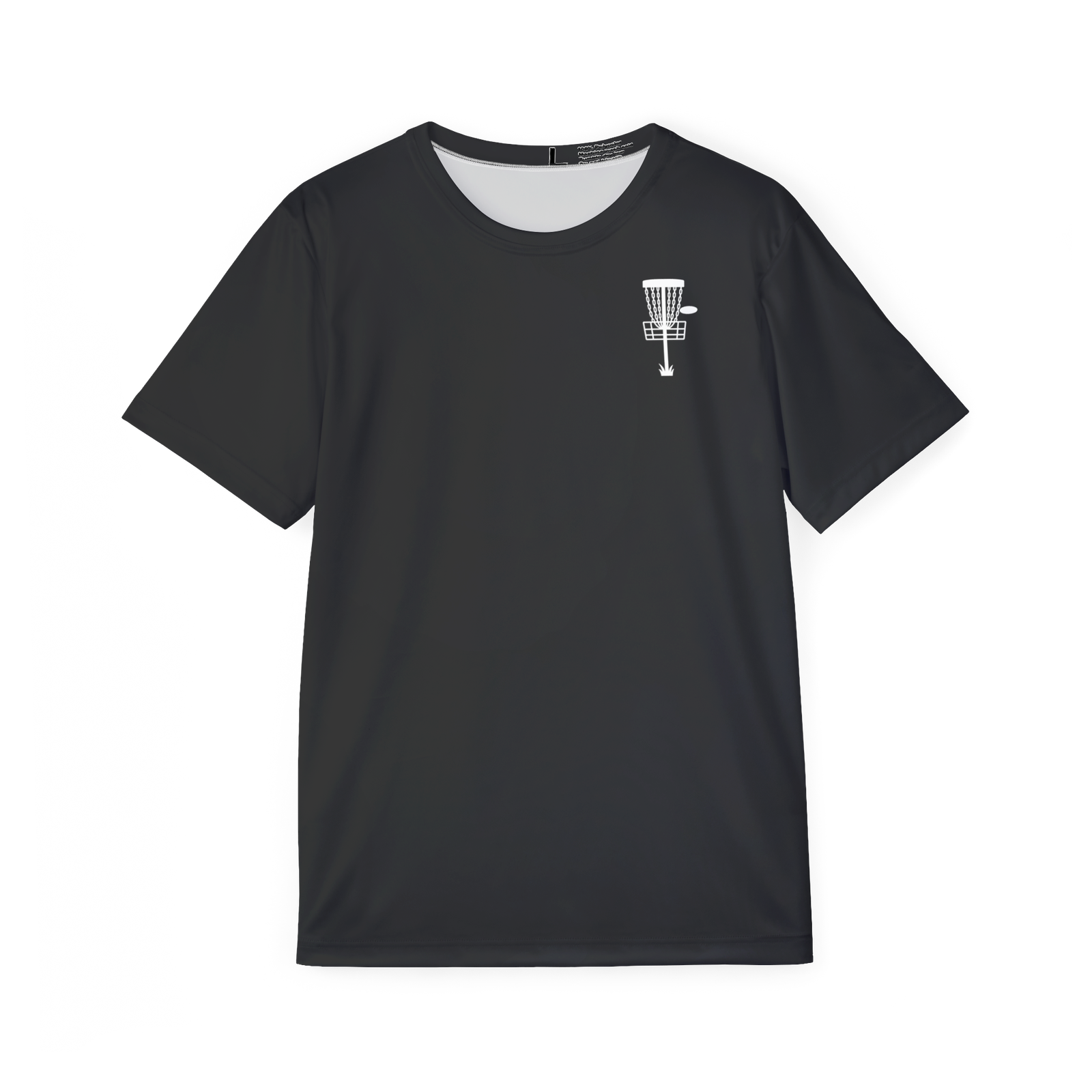 dark gray men's disc golf basket jersey