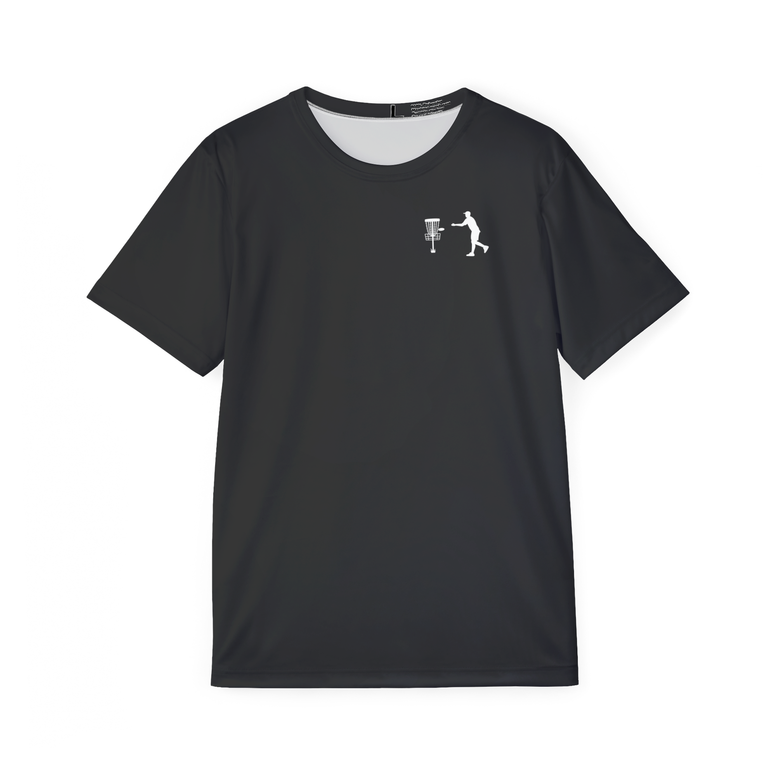 dark gray men's disc golf putting jersey