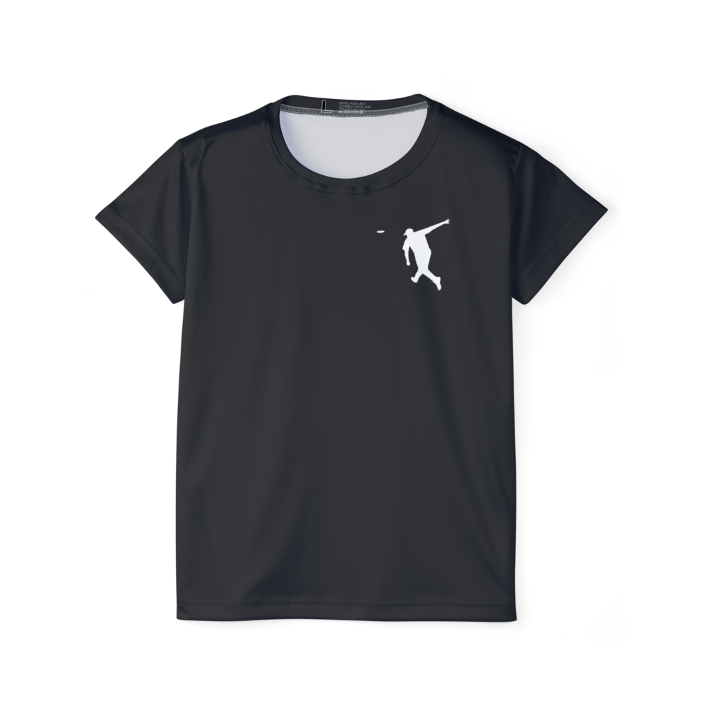 dark gray women's disc golf backhand jersey