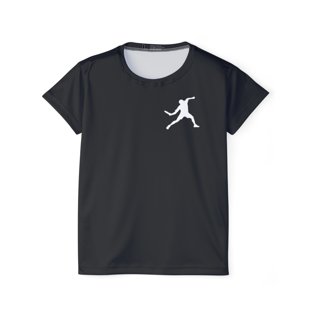 dark gray women's disc golf forehand jersey