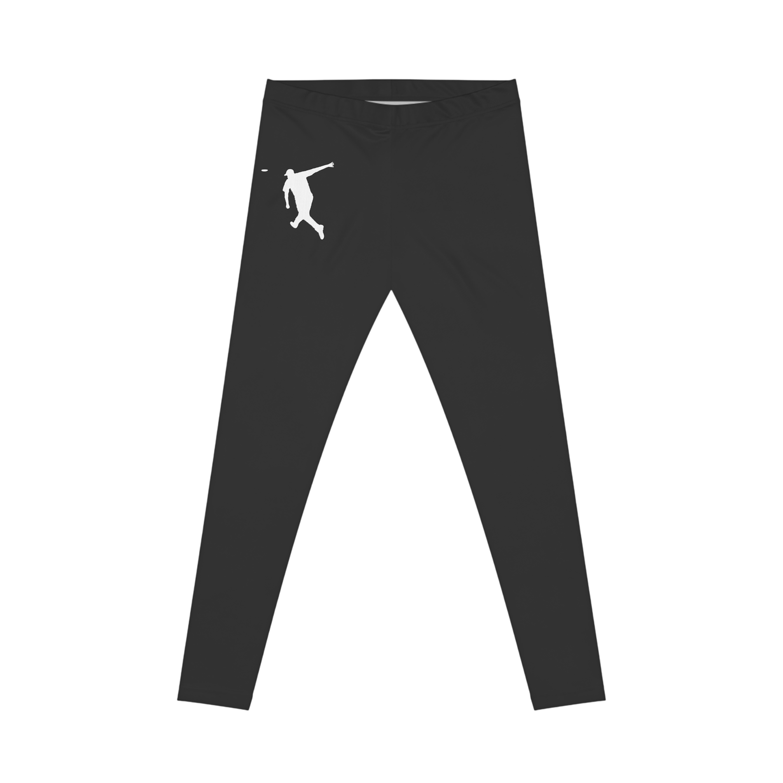 dark gray women's disc golf backhand athletic leggings