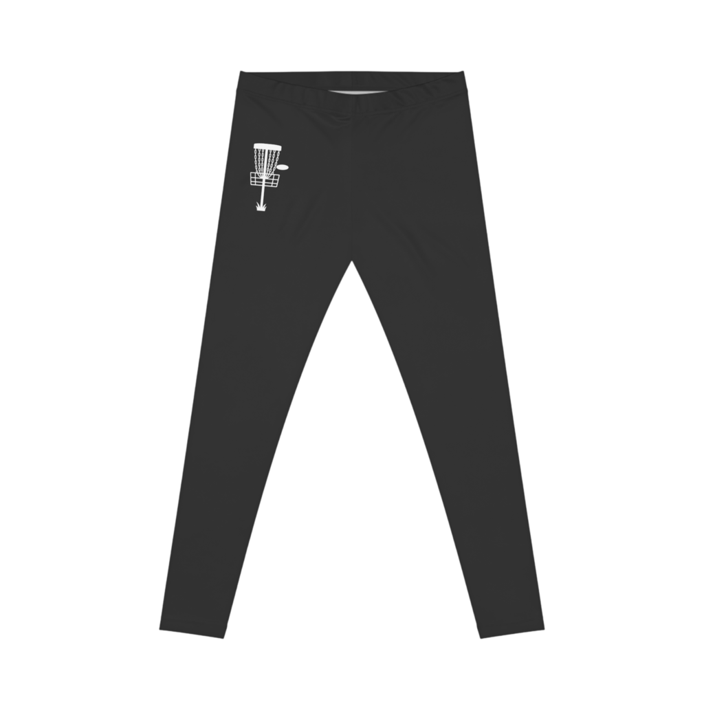 dark gray women's disc golf basket athletic leggings